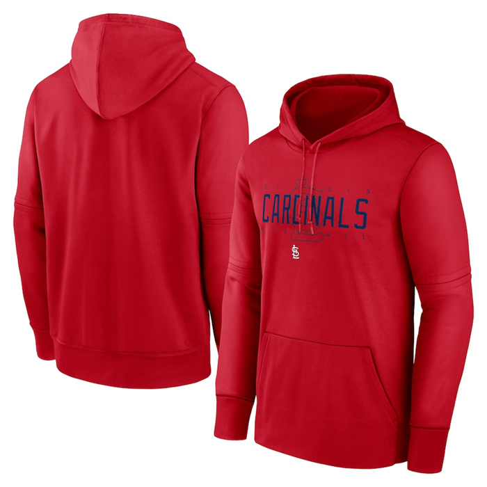 Men's St. Louis Cardinals Red Pregame Performance Pullover Hoodie